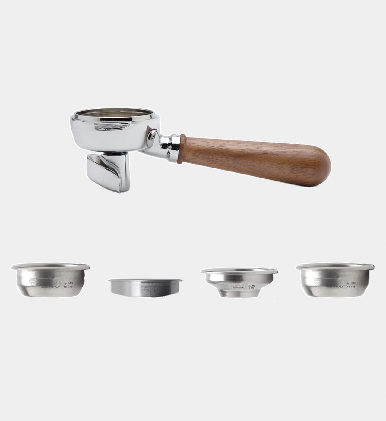 Lelit 2way Filterholder walnut wooden handle