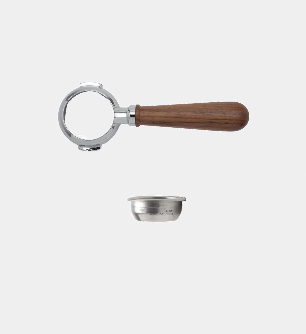 Lelit Bottomless Filterholder walnut wooden handle